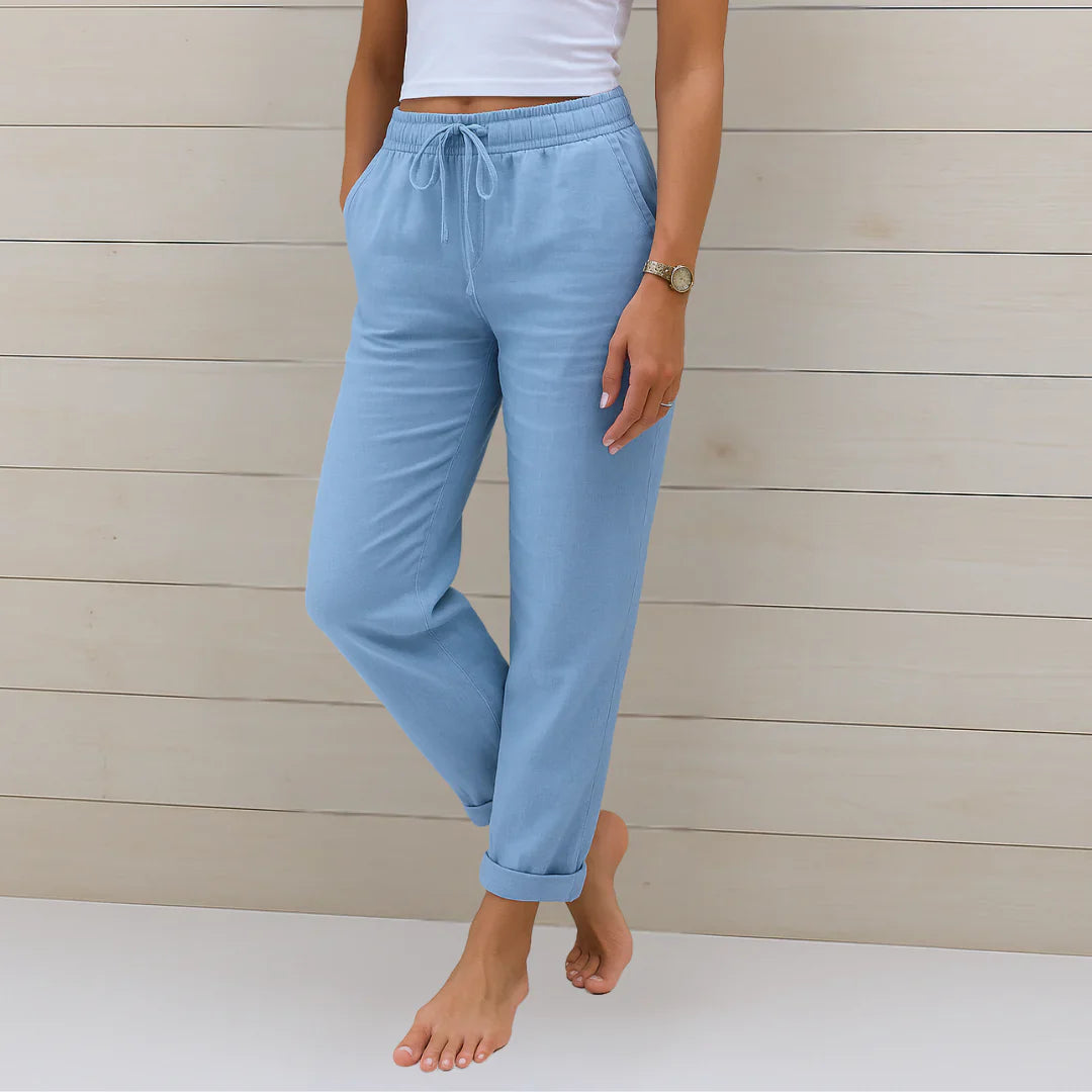 Felicity — Linen-Stretch Tailored Trousers