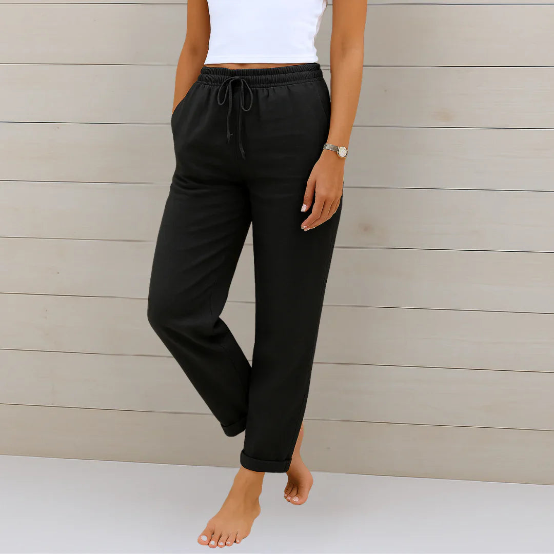 Felicity — Linen-Stretch Tailored Trousers