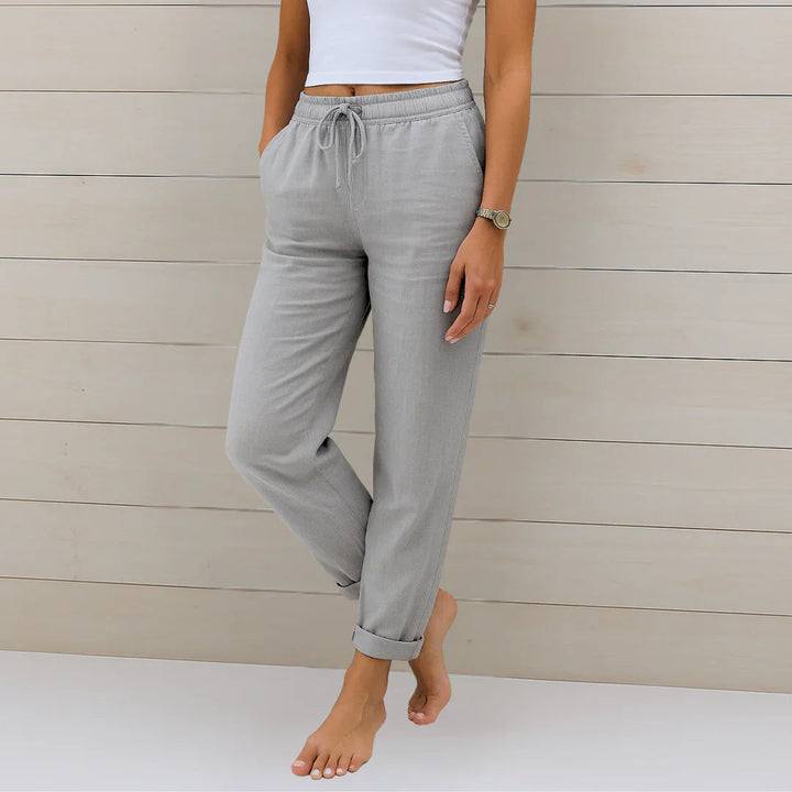 Felicity — Linen-Stretch Tailored Trousers