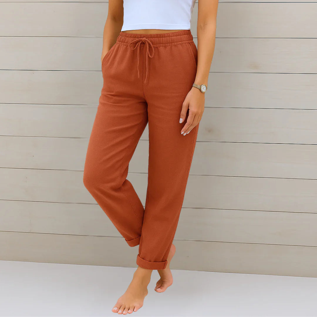 Felicity — Linen-Stretch Tailored Trousers
