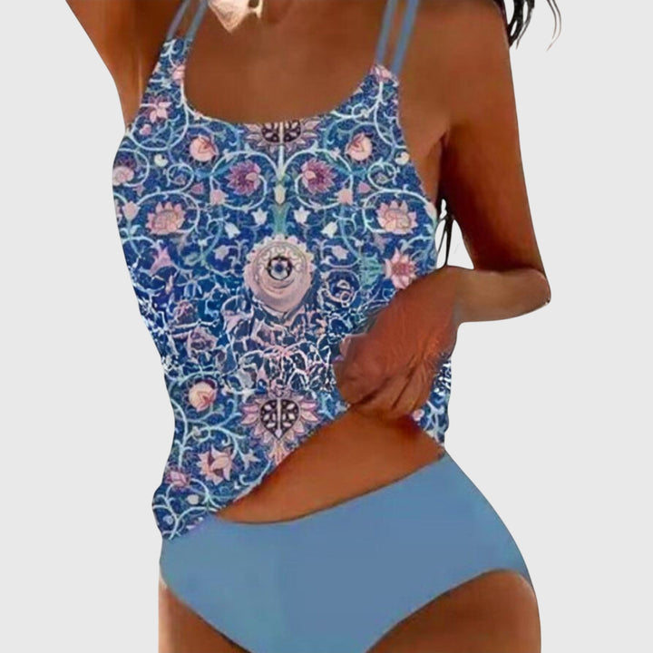 Fiona — Strappy Printed Tankini Set
