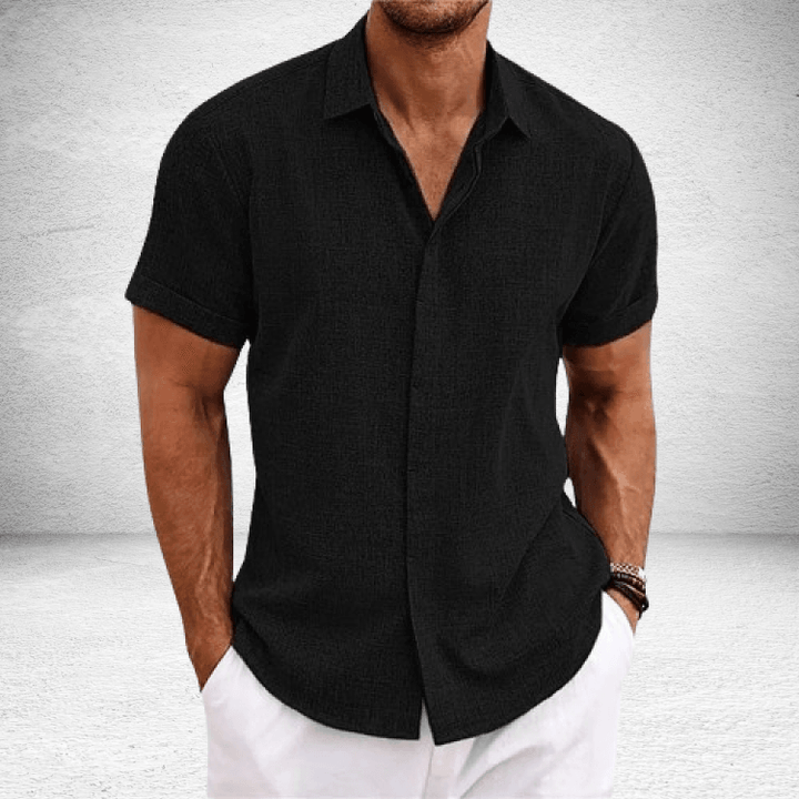 Gary — Cotton-Linen Short-Sleeve Shirt