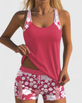 Gina — Floral Scoop-Neck Tankini Set