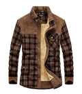 Clyde — Men's Sherpa-Collar Flannel Shirt Jacket