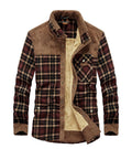 Clyde — Men's Sherpa-Collar Flannel Shirt Jacket