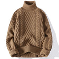 Magnus — Men's Chunky Cable-Knit Turtleneck Sweater