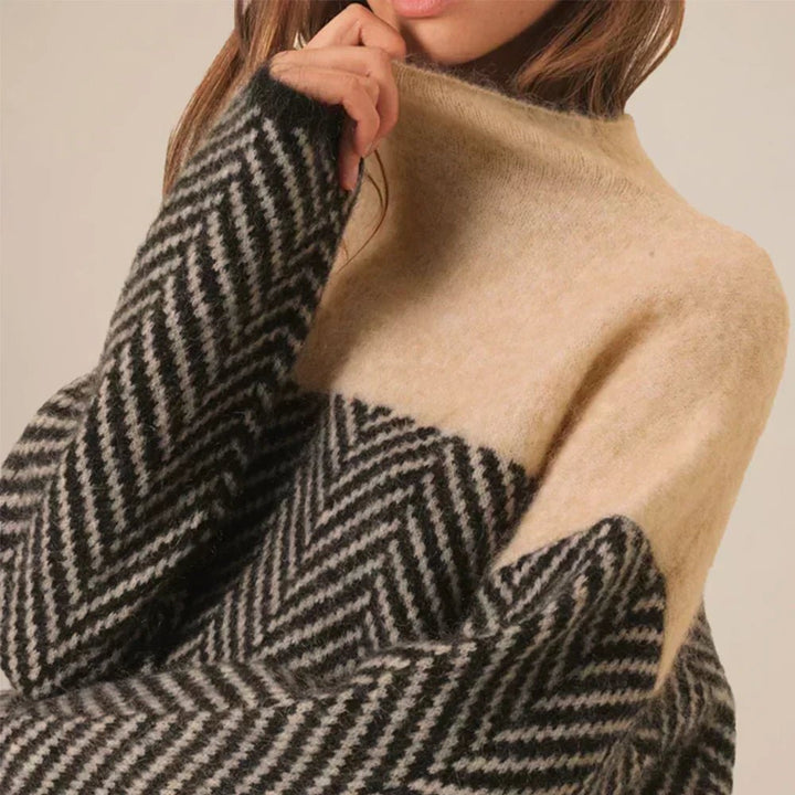 Jade — Textured High-Collar Knit Jumper