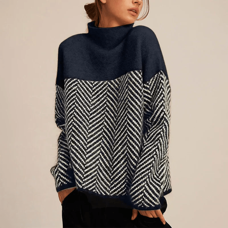 Jade — Textured High-Collar Knit Jumper