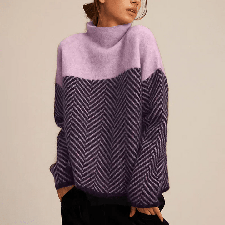Jade — Textured High-Collar Knit Jumper