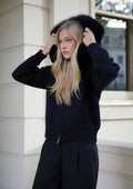 Katrin — Women’s Hooded Faux Fur Zip Knit Jacket