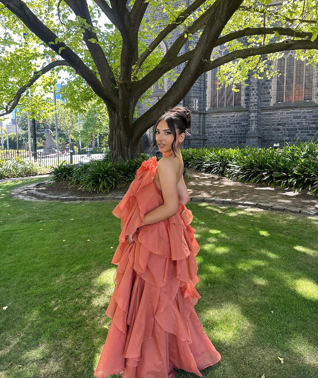 Bellina — Layered Ruffle Evening Maxi
