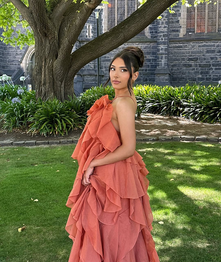 Bellina — Layered Ruffle Evening Maxi