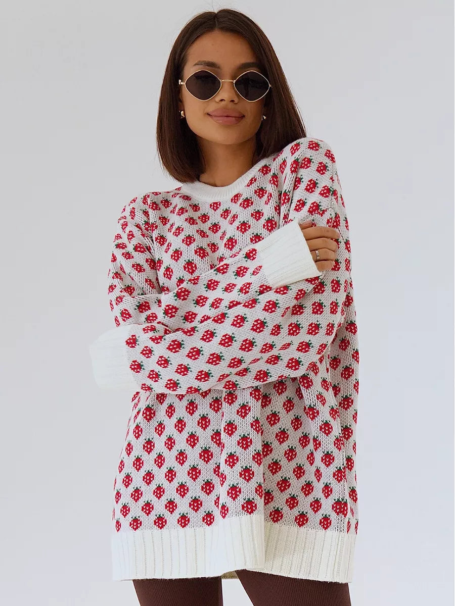 Liesl — Women’s Print Oversized Knit Sweater