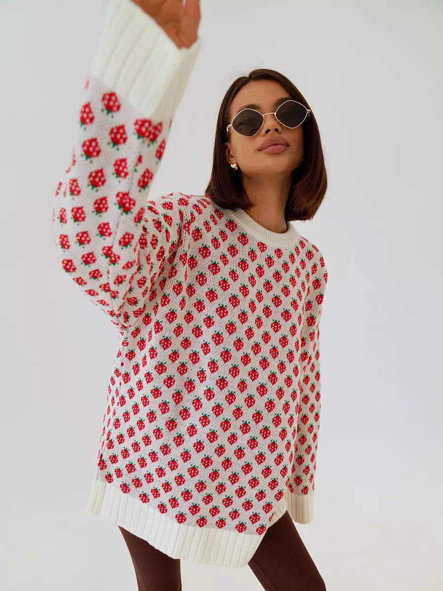 Liesl — Women’s Print Oversized Knit Sweater