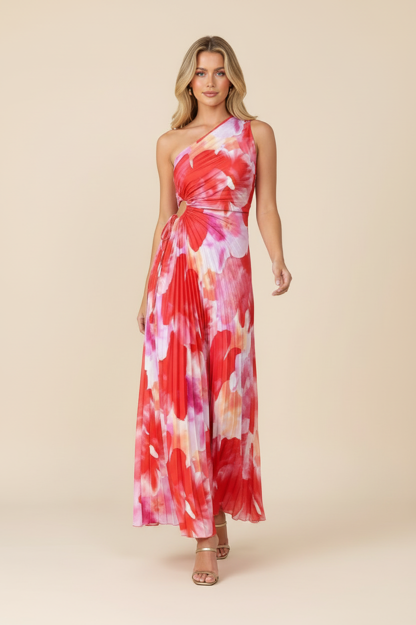 Juniper — One-Shoulder Pleated Wedding Guest Maxi