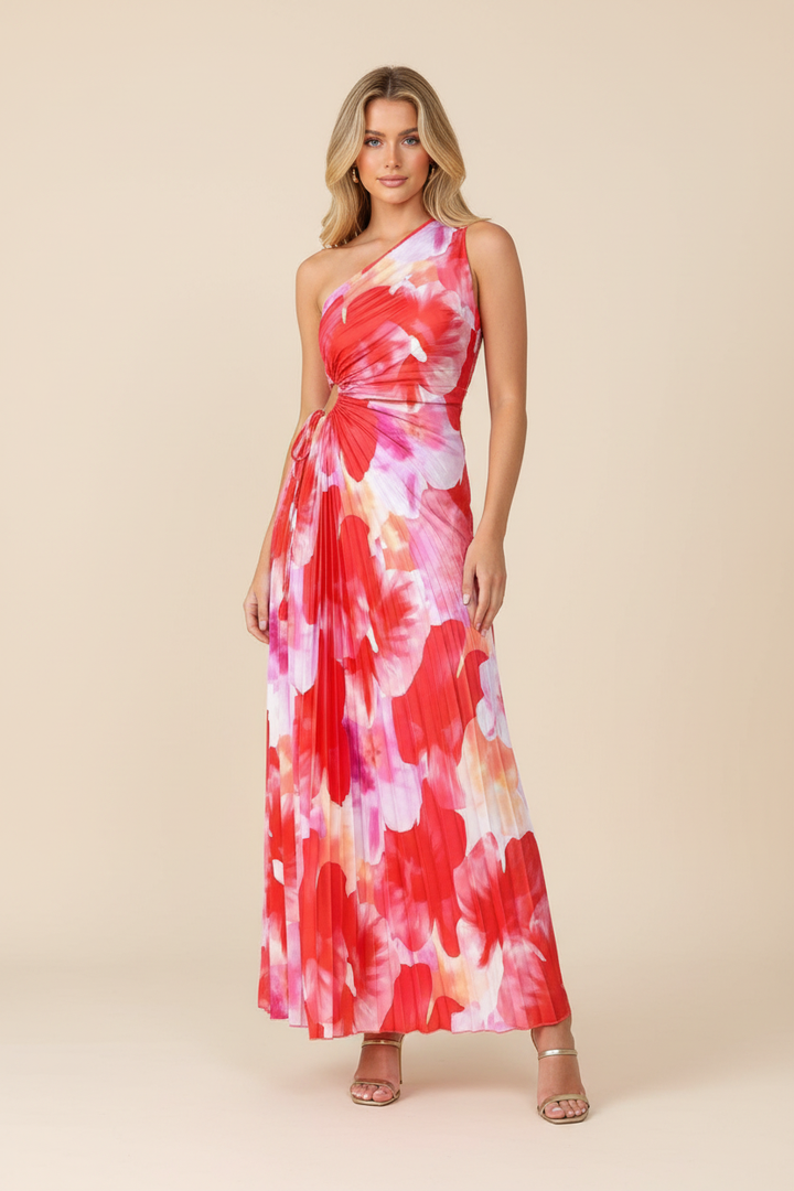 Juniper — One-Shoulder Pleated Wedding Guest Maxi