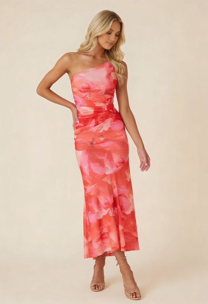 Marissa — One-Shoulder Floral Wedding Guest Maxi