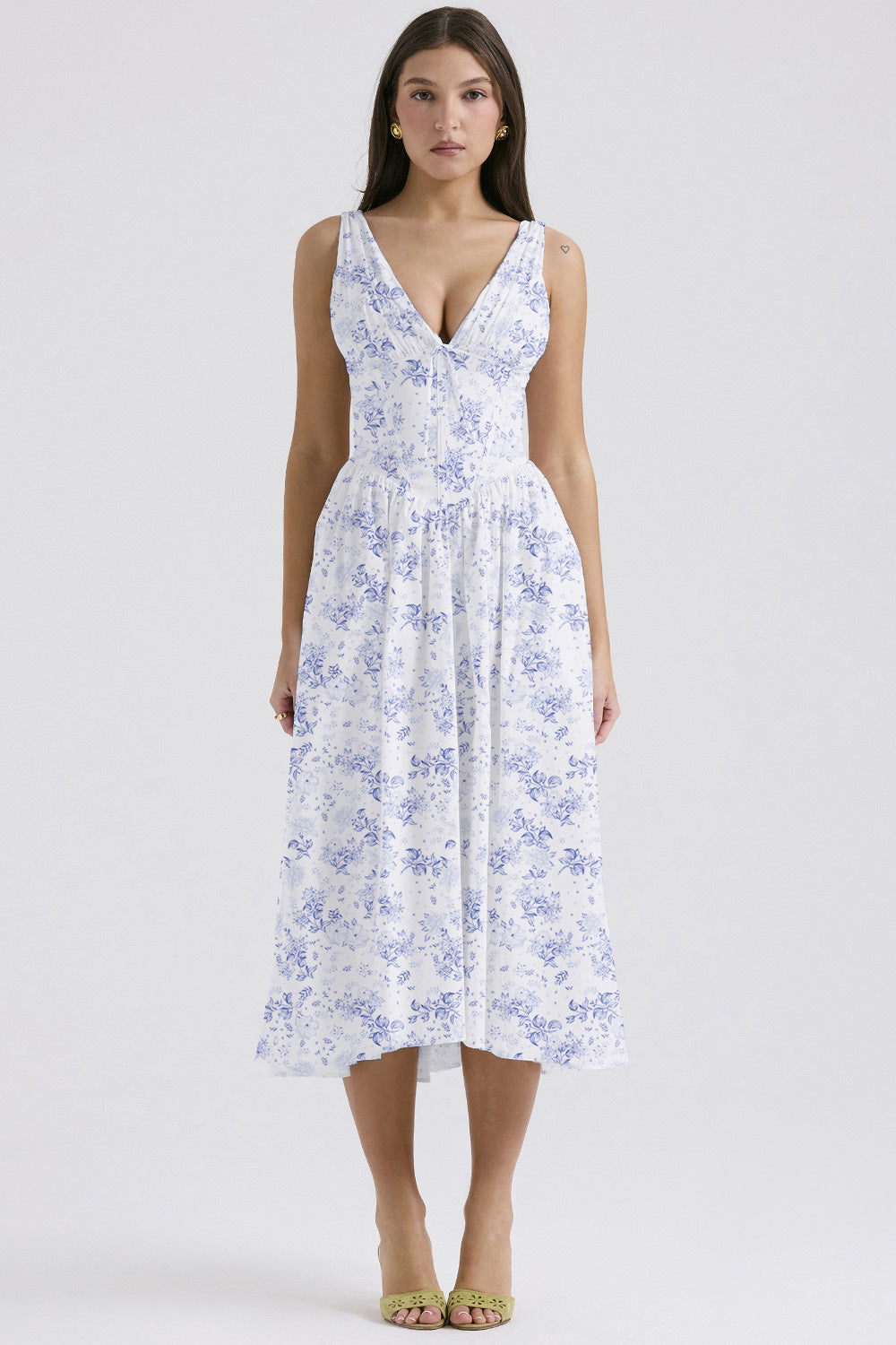 Michelle — Floral Sleeveless Midi Dress