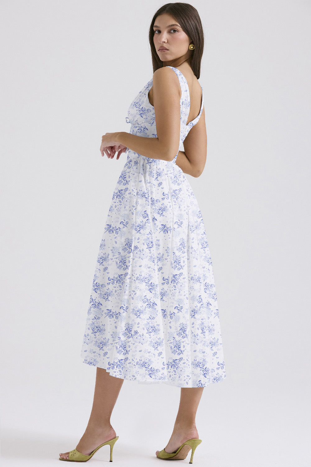 Michelle — Floral Sleeveless Midi Dress
