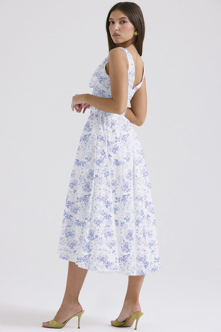 Michelle — Floral Sleeveless Midi Dress