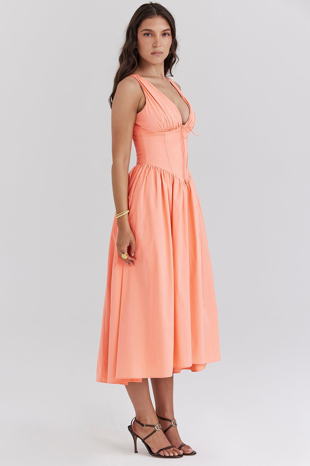 Michelle — Floral Sleeveless Midi Dress