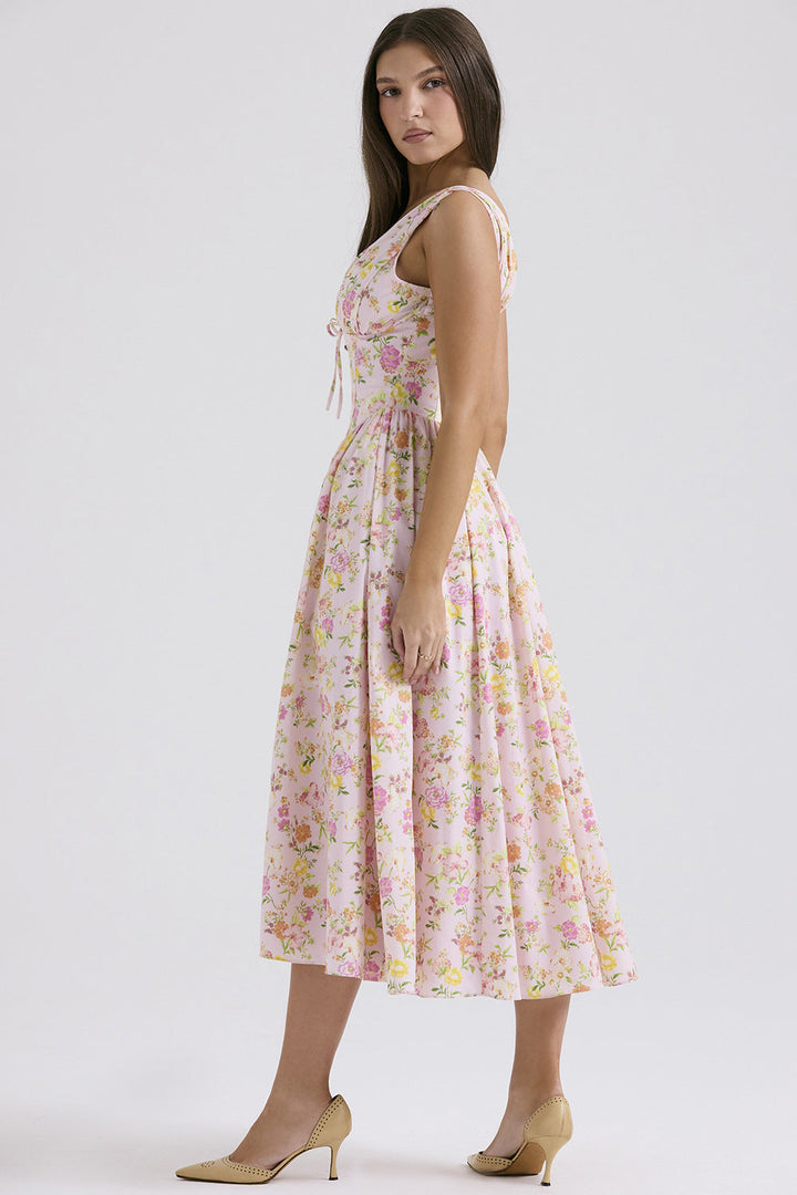 Michelle — Floral Sleeveless Midi Dress