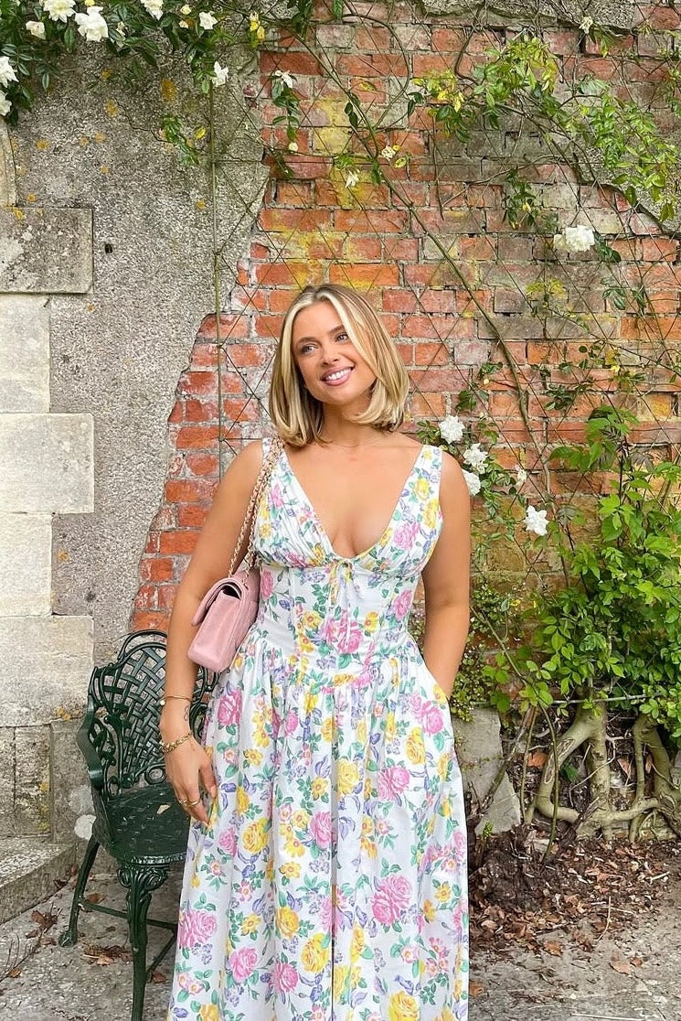 Michelle — Floral Sleeveless Midi Dress
