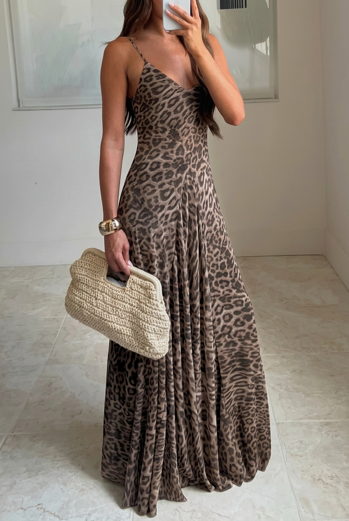 Pixie — Leopard-Print Strappy Maxi