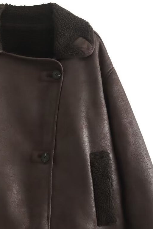 Marit — Women’s Faux Shearling Aviator Jacket