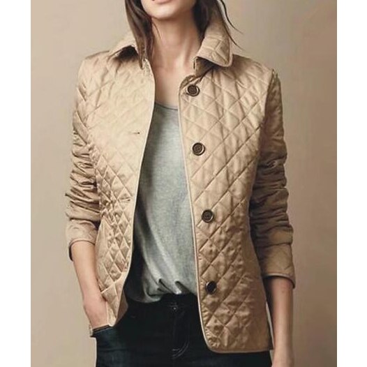 Frances — Diamond-Quilted Button Jacket