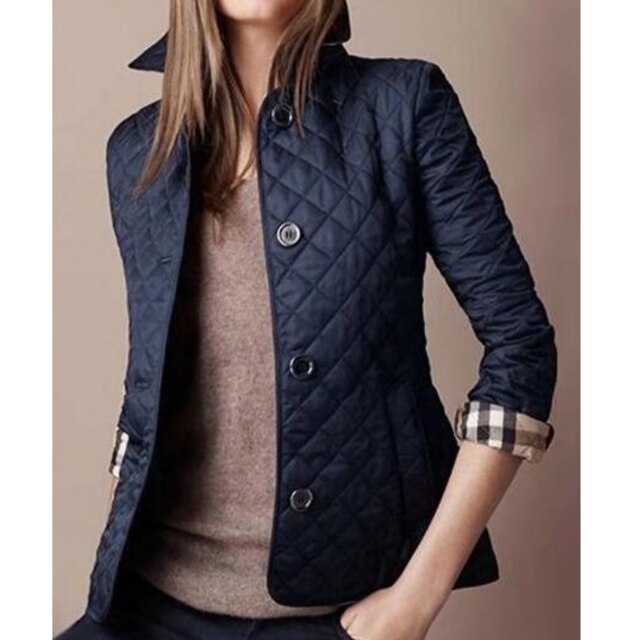 Frances — Diamond-Quilted Button Jacket