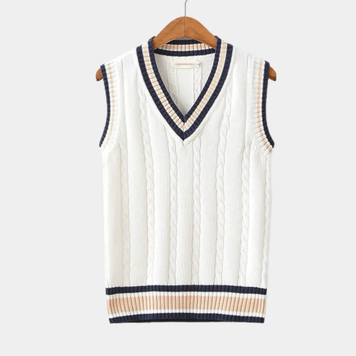 Wren Knit — V-Neck Ribbed Sweater Vest