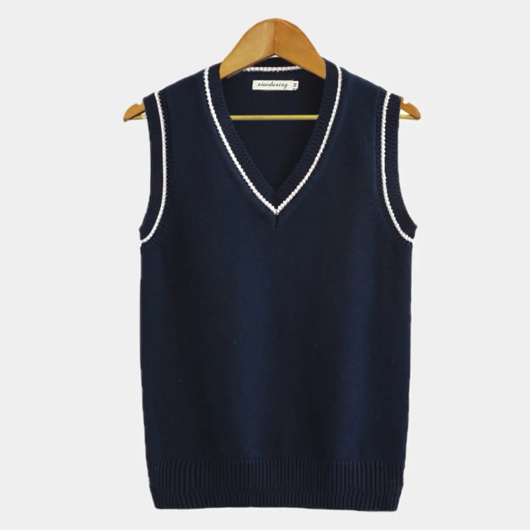 Wren Knit — V-Neck Ribbed Sweater Vest