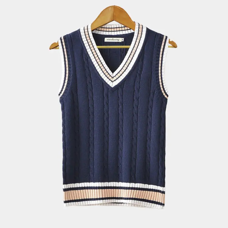 Wren Knit — V-Neck Ribbed Sweater Vest