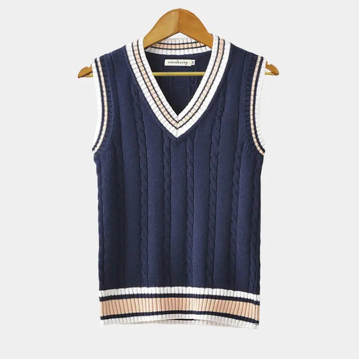 Wren Knit — V-Neck Ribbed Sweater Vest