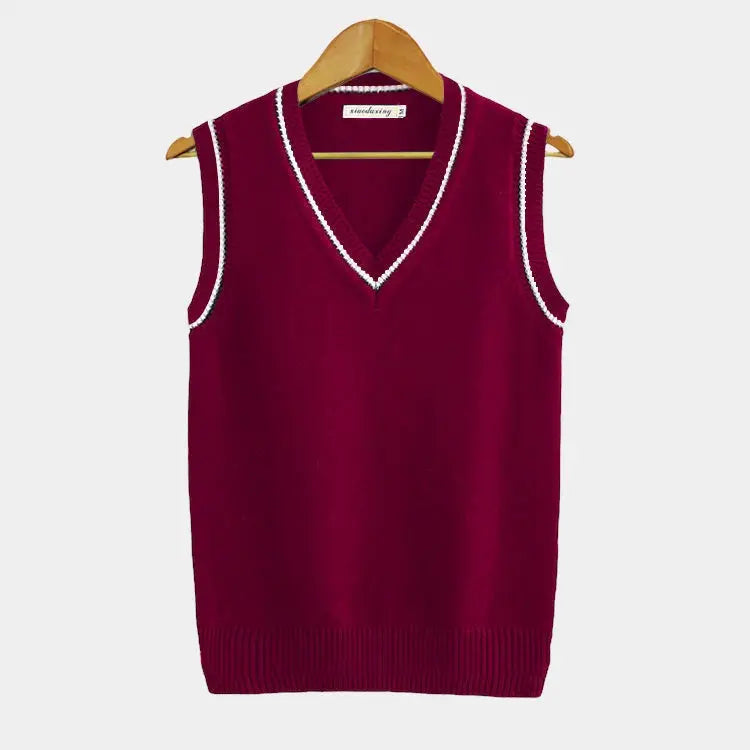 Wren Knit — V-Neck Ribbed Sweater Vest