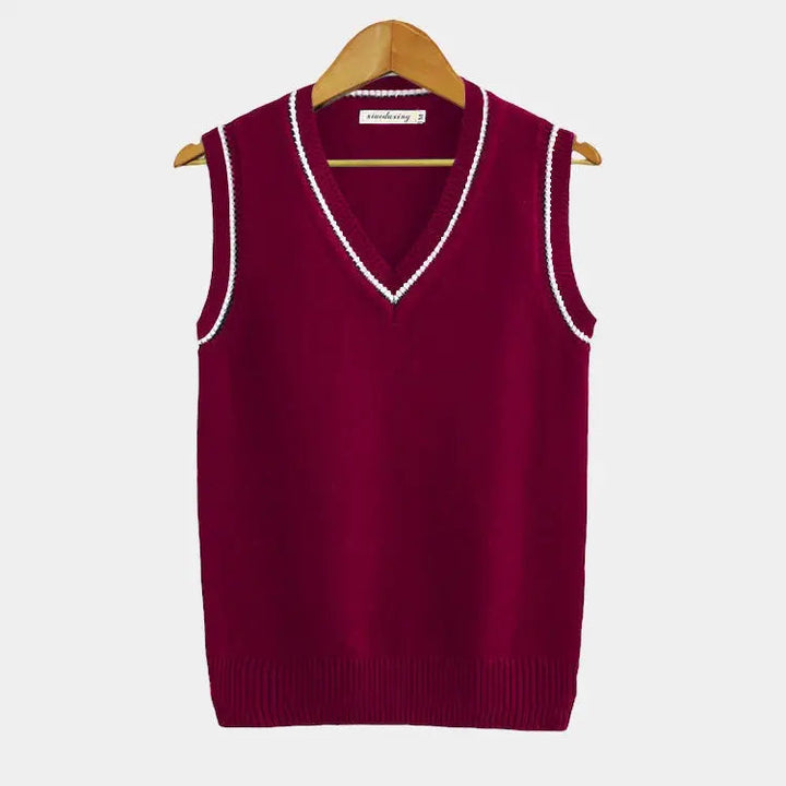 Wren Knit — V-Neck Ribbed Sweater Vest
