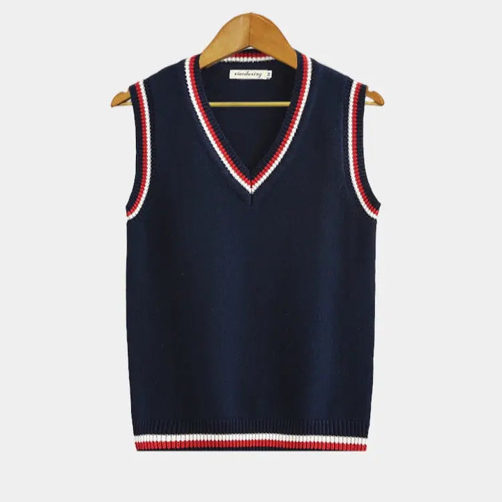 Wren Knit — V-Neck Ribbed Sweater Vest