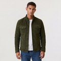 Clement — Men's Suede-Look Button Trucker Jacket
