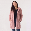 Femke — Women's Hooded Teddy Fleece Longline Cardigan