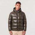 Men's Glossy Hooded Puffer Jacket — Leif