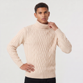Harold — Men's Cable-Knit Wool Turtleneck Sweater