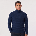 Harold — Men's Cable-Knit Wool Turtleneck Sweater