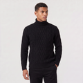 Harold — Men's Cable-Knit Wool Turtleneck Sweater