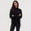 Women's Chunky Cable Knit Mock Neck Sweater — Isobel