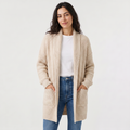 Women's Long Chunky Knit Open-Front Cardigan — Henriette