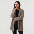 Women's Long Chunky Knit Open-Front Cardigan — Henriette