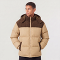 Ernest — Men's Corduroy-Trim Hooded Puffer Jacket