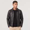 Men's Classic Faux Leather Zip-Up Jacket — Bruno