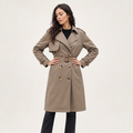 Lotte — Women's Single-Breasted Belted Trench Coat